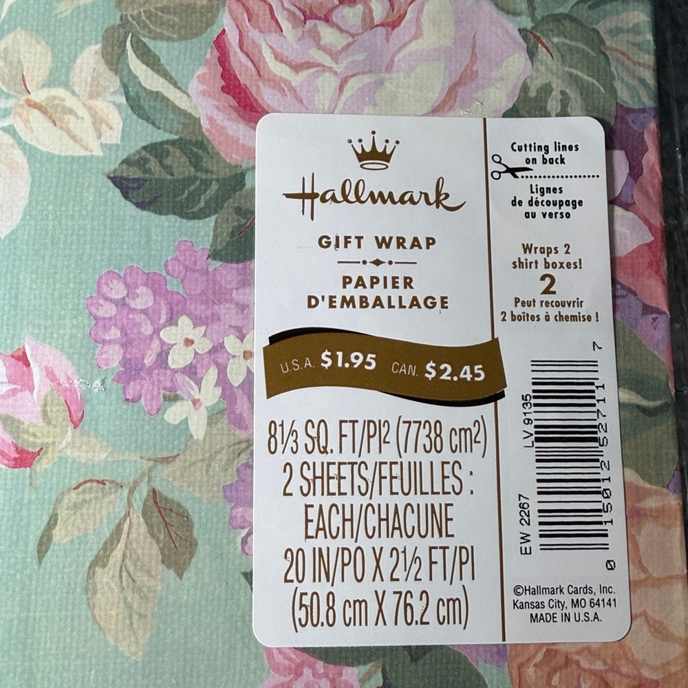 5/$25 VINTAGE Birthday Wrapping Paper Floral Flowers - Picture 2 of 2